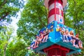 Excited children on space shot tower funfair Varna Royalty Free Stock Photo