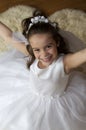 Excited Communion Girl Royalty Free Stock Photo