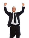 Excited corporate in suit Royalty Free Stock Photo