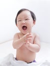 Excited cute Baby smile face Royalty Free Stock Photo