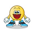 Excited emoticon mascot vector cartoon illustration