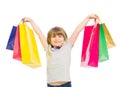 Excited and enthusiastic young shopping girl