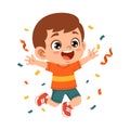Excited Expression of Flat Boy Character Royalty Free Stock Photo