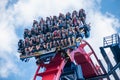 Excited faces of people enyoing a Sheikra rollercoaster ride at Busch Gardens Theme Park 6