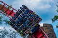 Excited faces of people enyoing a Sheikra rollercoaster ride at Busch Gardens Theme Park 7