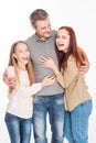 Excited family embracing together Royalty Free Stock Photo