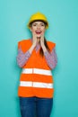 Excited Female Construction Worker Royalty Free Stock Photo