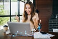 Excited female feeling winner rejoicing online win got new job on laptop computer Royalty Free Stock Photo