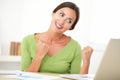 Excited female winner browsing the web Royalty Free Stock Photo
