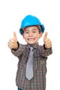 Excited future architect give thumbs Royalty Free Stock Photo