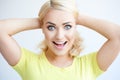 Excited happy attractive young woman Royalty Free Stock Photo