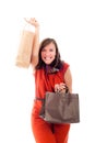 Excited happy woman shopping Royalty Free Stock Photo