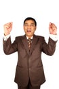 Excited Indian businessman.