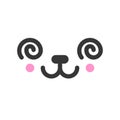 Excited kawaii cute emotion face, emoticon vector icon