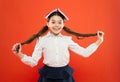 Excited about knowledge. Life balance and positivity. Everything is under control. Dealing with school stress. Girl Royalty Free Stock Photo