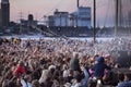 Excited large crowd at Tall Ship Race 2022 in Aalborg Royalty Free Stock Photo