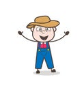 Excited Laughing Farmer Character Expression