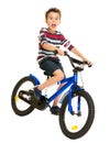 Excited little boy on bike Royalty Free Stock Photo