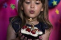 Little princess birthday party. Make a wish concept. Anniversary Royalty Free Stock Photo