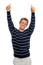 Excited man in casual attire Royalty Free Stock Photo