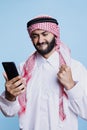 Excited man chatting in videocall Royalty Free Stock Photo