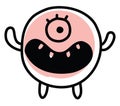 Excited pink monster, icon icon