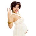 Excited pregnant asian girl Royalty Free Stock Photo