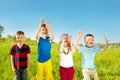 Excited soaked kids Royalty Free Stock Photo