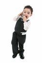 Excited Toddler Boy On Cellphone Royalty Free Stock Photo