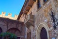 View of Juliet house with Balcone di Romeo and Giulietta in Verona Italy Royalty Free Stock Photo