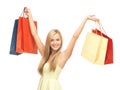 Excited woman with shopping bags Royalty Free Stock Photo