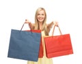 Excited woman with shopping bags Royalty Free Stock Photo