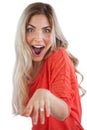 Excited woman showing her engagement ring Royalty Free Stock Photo