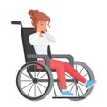 Excited woman in wheelchair