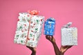 excited young black man feeling super excited receiving a present from someone