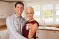 Excited Young Couple Holding Keys To New Home Royalty Free Stock Photo