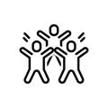 Black line icon for Excitement, furor and dance Royalty Free Stock Photo