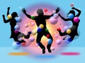 Excitement Jumping Indicates Disco Dancing And Activity