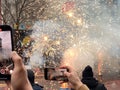 Exciting Fireworks Display at the Chinese New Year Celebration