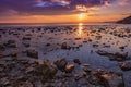 Exciting rocky coast sunset Royalty Free Stock Photo