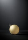 Exciting Studio shot of a modern matte gold Christmas ball Royalty Free Stock Photo