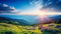 Exciting summer view of mountain hills and valleys of Carpathian mountains