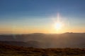 Exciting sunrise in the Ukrainian Carpathian mountains