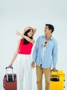 Couple of tourists, happy holiday. Summer vacation. Royalty Free Stock Photo