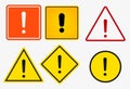 Exclamation danger sign icons on white background Vector illustration.