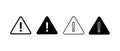 Exclamation danger vector icons set. Attention, Hazard warning attention sign in triangle Royalty Free Stock Photo