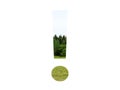 Exclamation mark of the alphabet made with landscape with grass, forest and a blue sky Royalty Free Stock Photo