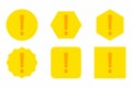 Exclamation mark, Attention sign, Caution icon, Hazard warning symbol, vector mark symbols Yellow style. Exclamation mark Icon Set Royalty Free Stock Photo