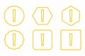 Exclamation mark, Attention sign, Caution icon, Hazard warning symbol, vector mark symbols Yellow style. Exclamation mark Icon Set Royalty Free Stock Photo