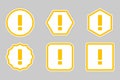 Exclamation mark, Attention sign, Caution icon, Hazard warning symbol, vector mark symbols Yellow style. Exclamation mark Icon Set Royalty Free Stock Photo